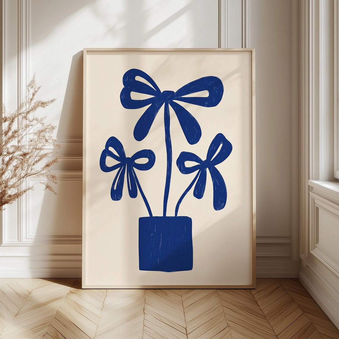 Bow Flower Print, Modern Abstract Floral Art - Image 5