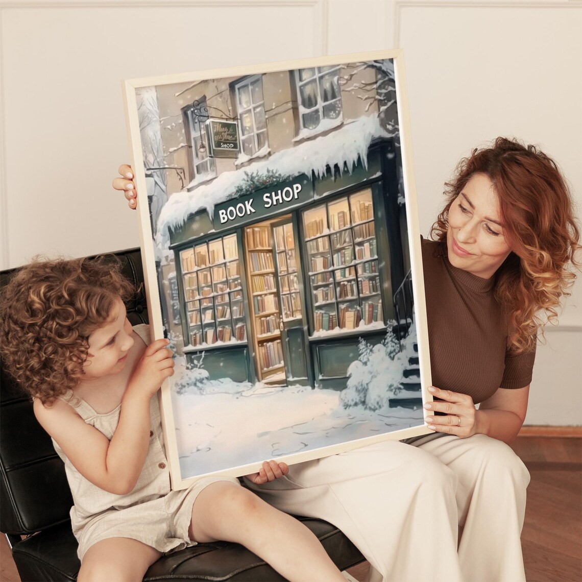 Vintage Winter Bookshop Christmas Reading Nook - Image 5