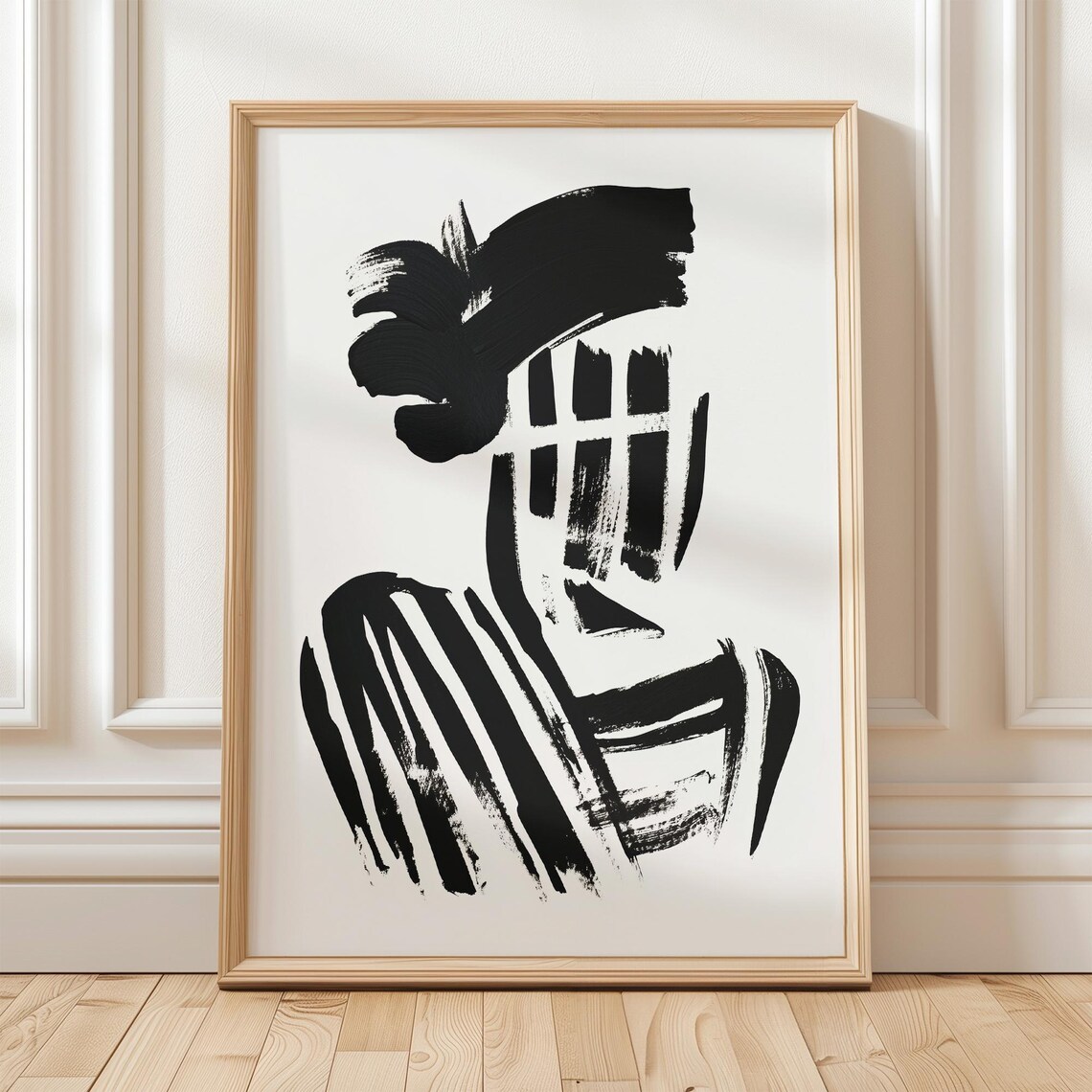 Abstract Brush Stroke Art, Minimalist Wall Art