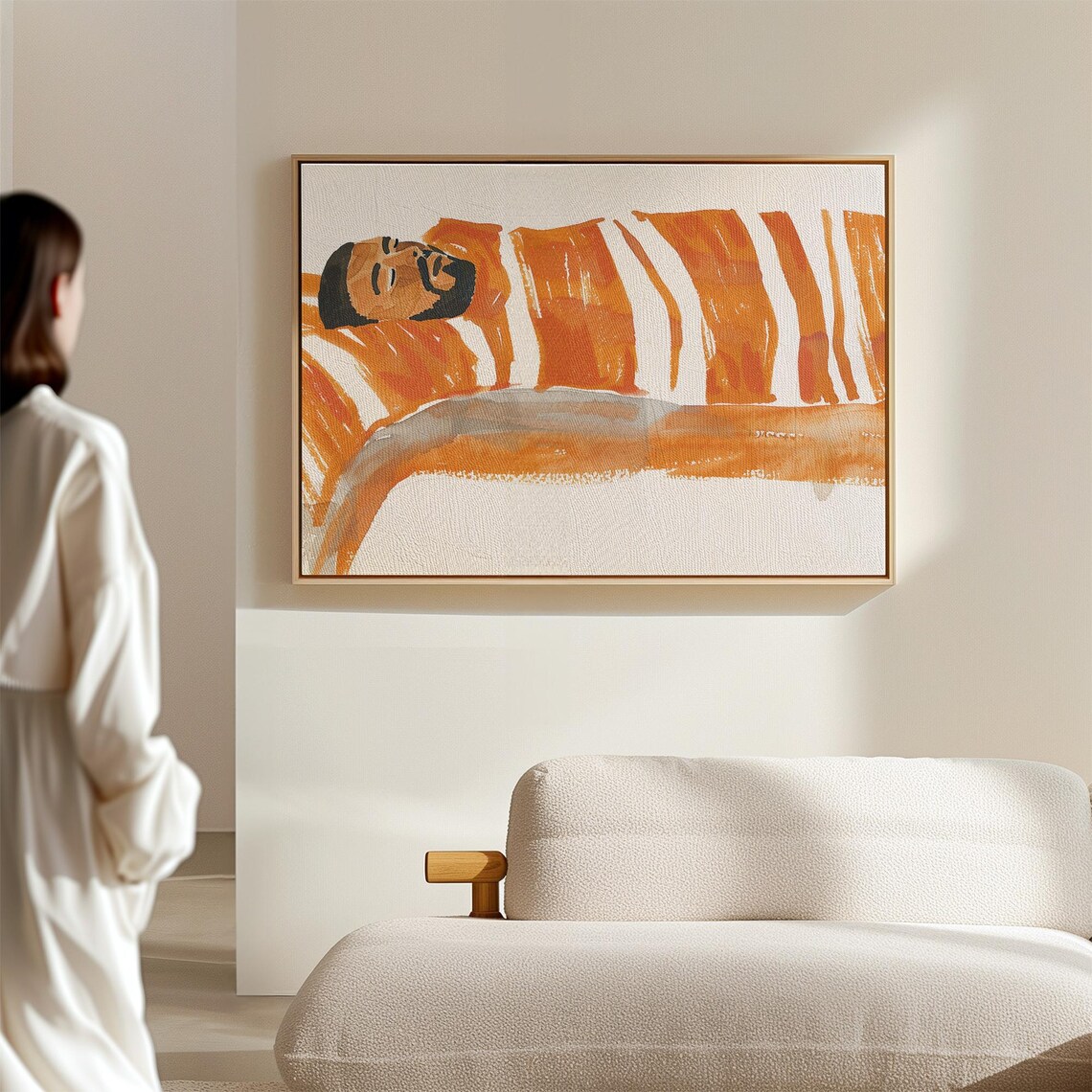 Abstract Sleeping Man, Modern Relaxation Decor - Image 3