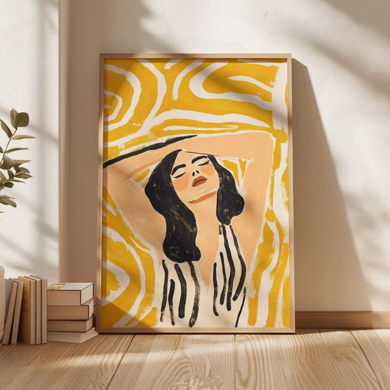 Abstract Woman Wall Art, Minimalist Art Print