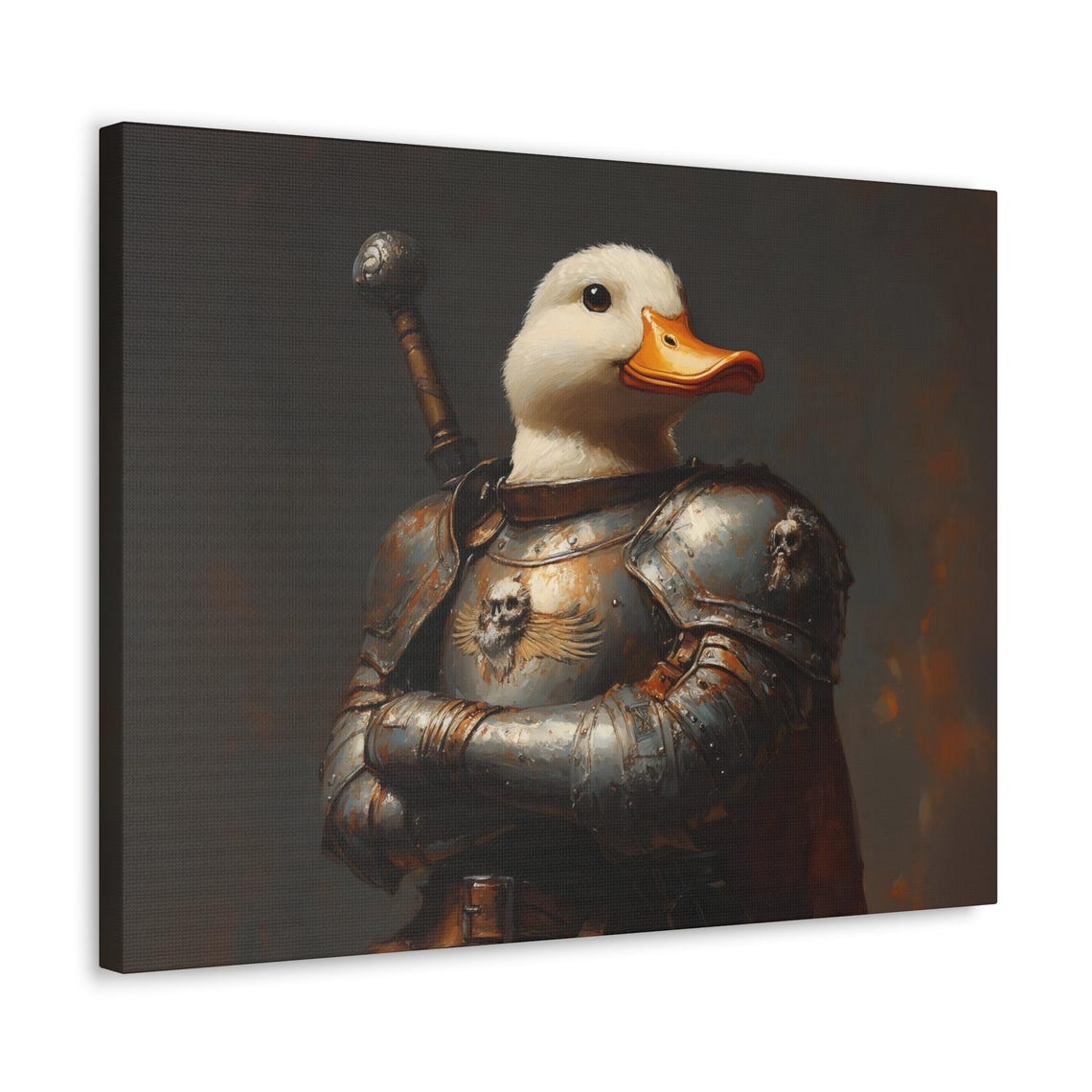 Maximalist Eclectic Medieval Duck Knight Print Bold Altered Animal Portrait Fantasy Fun Colorful Renaissance Rustic Art