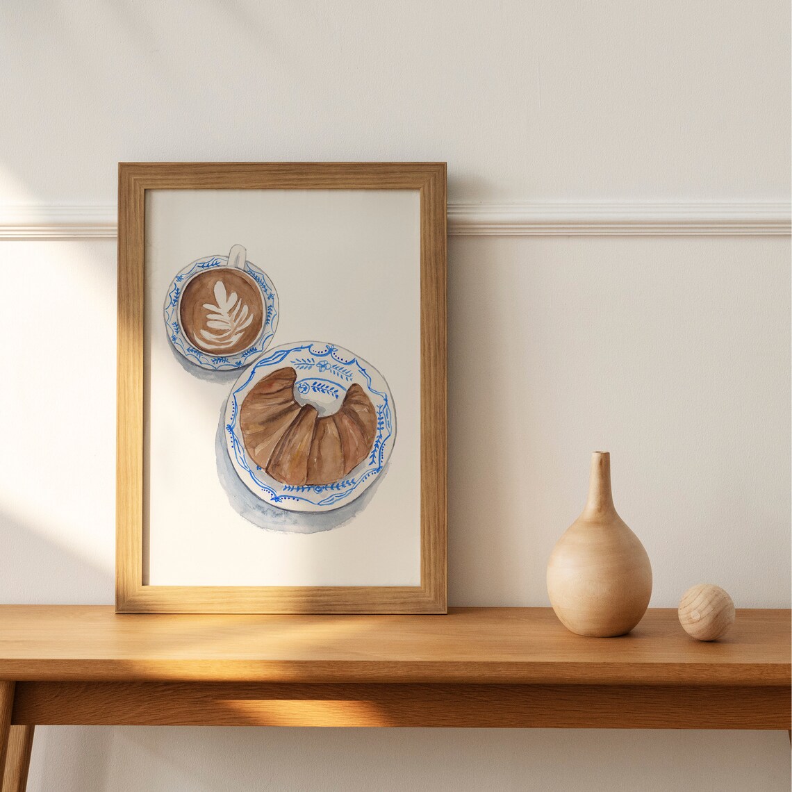Coffee Croissant Brunch Club, Modern Kitchen Art Print - Image 3
