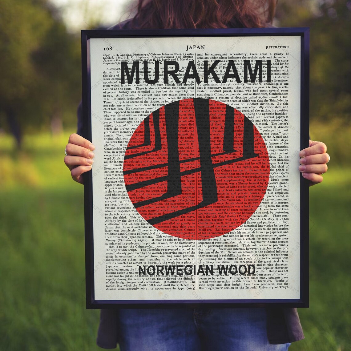 Haruki Murakami Norwegian Wood Red Circle Minimalist Dictionary Art Poster - Image 4