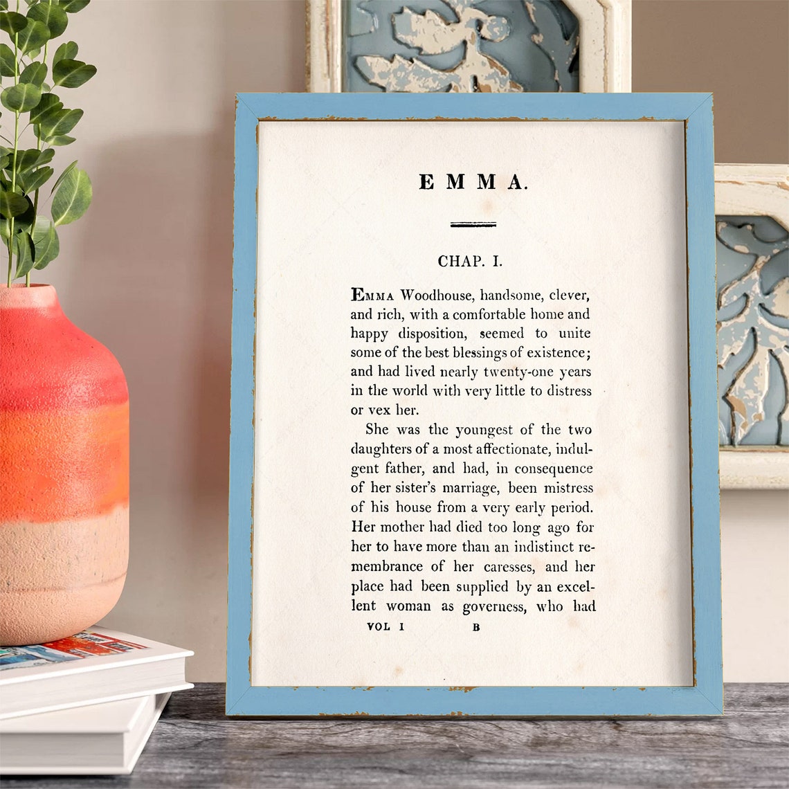 Emma by Jane Austen Chapter 1 First Page Classic Book Art Print Poster - Image 3