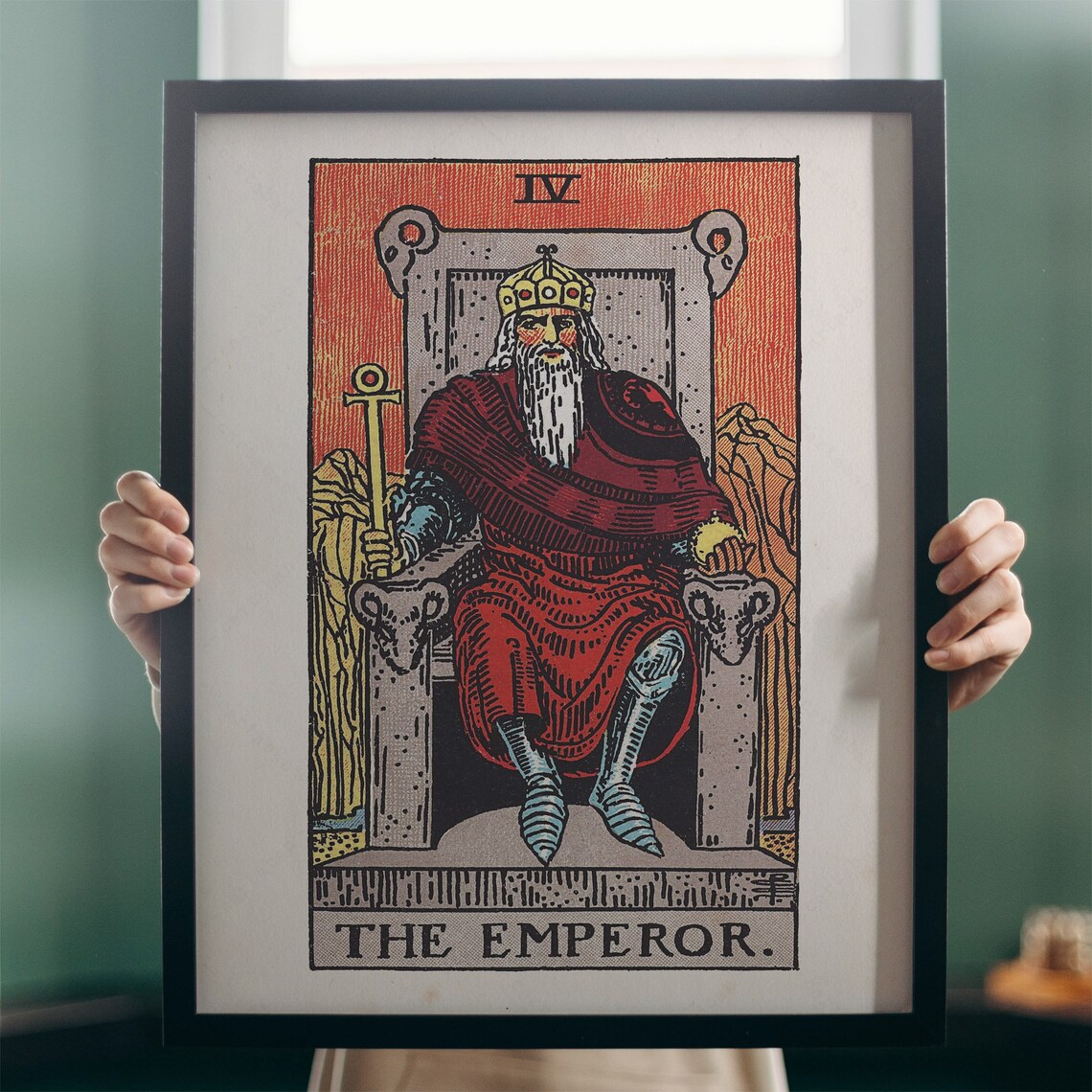 The Emperor IV Tarot Card Rider Waite Smith Vintage Mystical Wall Poster - Image 3