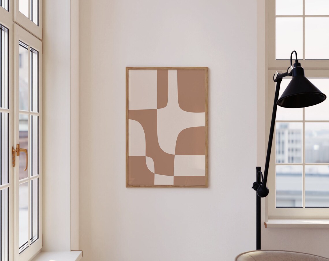 Abstract Modern Wall Art Print Japandi Minimalist Art Print Geometric Poster Wall Artrt Housewarming Gift Art