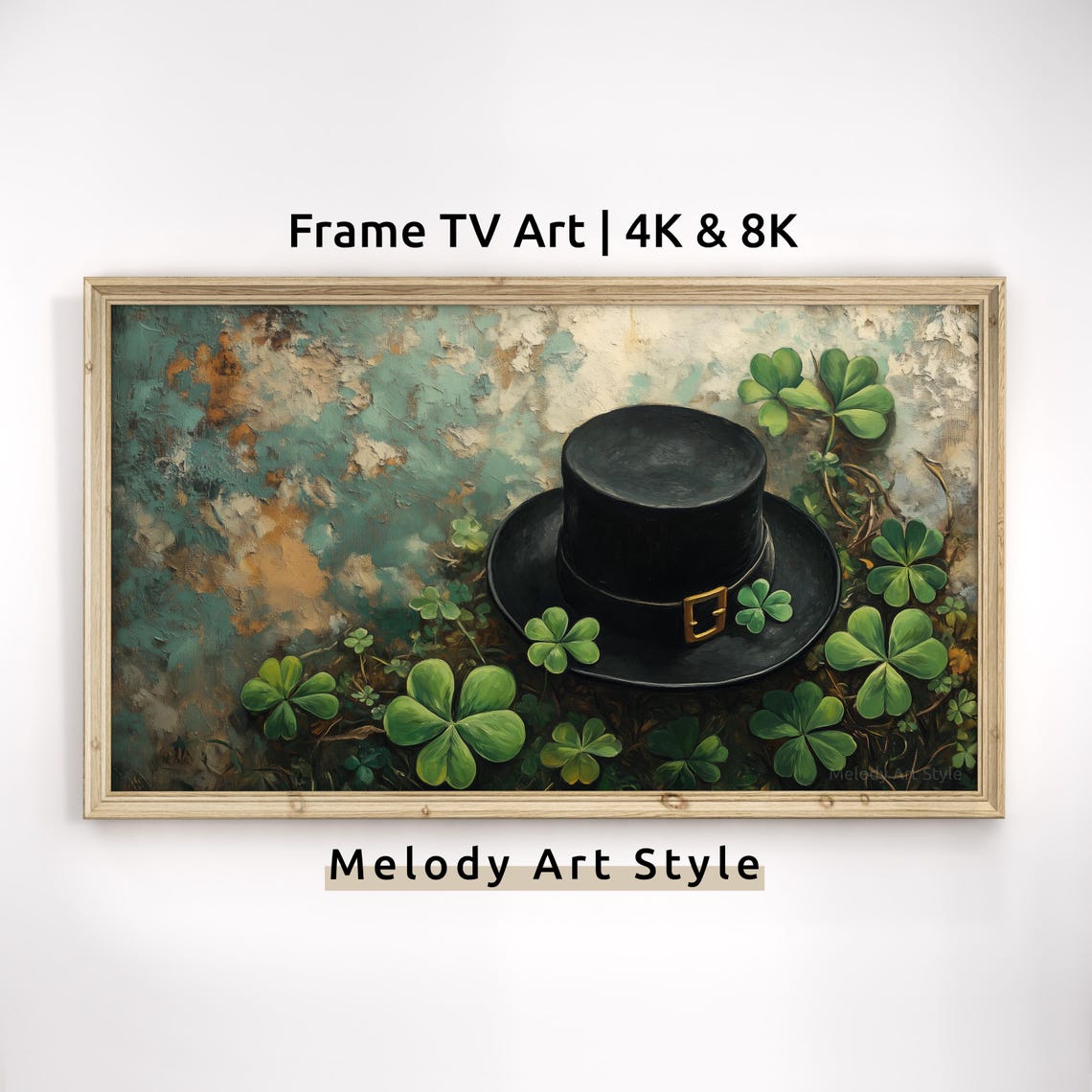 Leprechaun Top Hat Shamrocks St Patricks Day Whimsical Holiday Poster