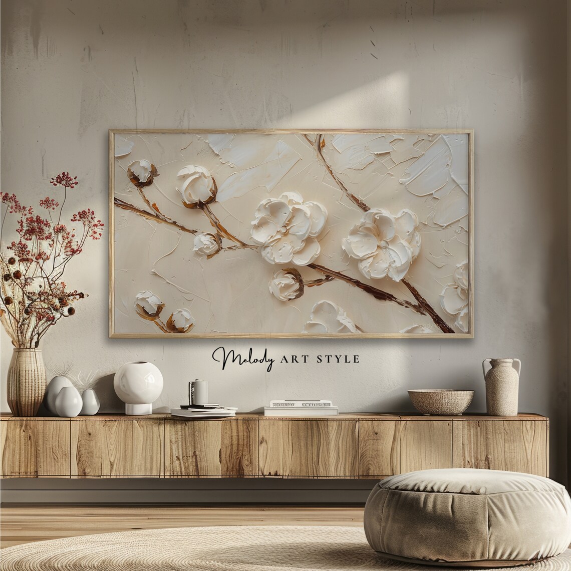 Spring Floral Frame TV Art, Farmhouse Decor Print - Image 2