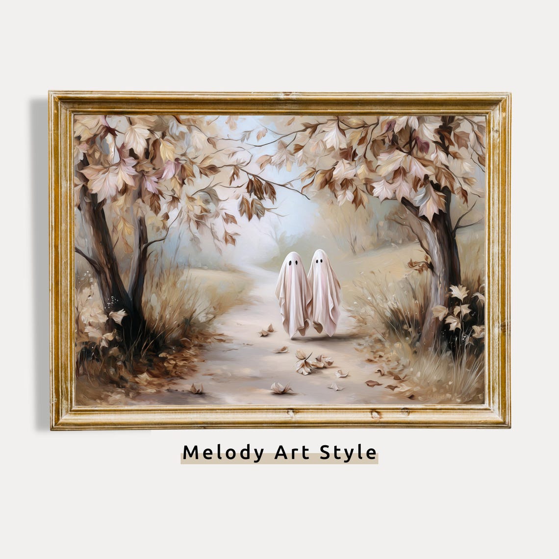 Wall Art Fall Path Print Halloween Autumn Leaves Cozy Home Decor Instant P618