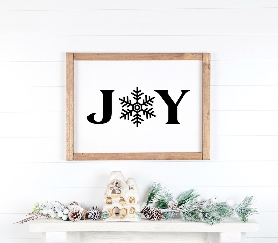 Joy Snowflake Typography Modern Holiday Decor Wall Decor Poster - Image 2