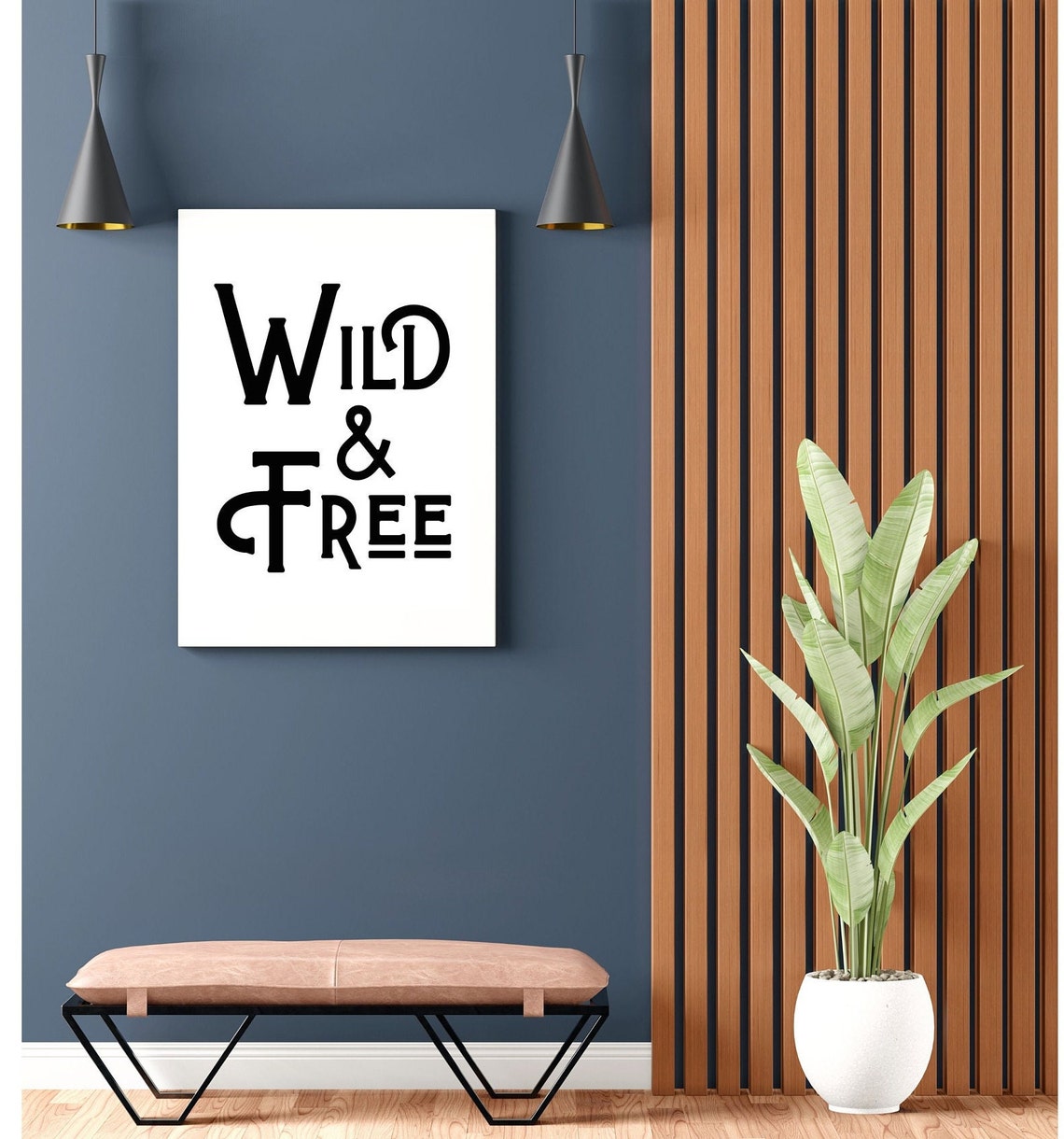 Wild and Free Rustic Western Vintage Serif Typography Quote Poster - Image 2
