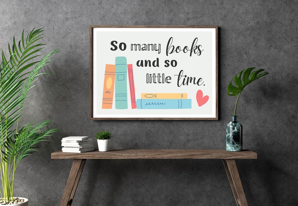 So Many Books So Little Time Reading Quote Book Stack Poster - Image 3