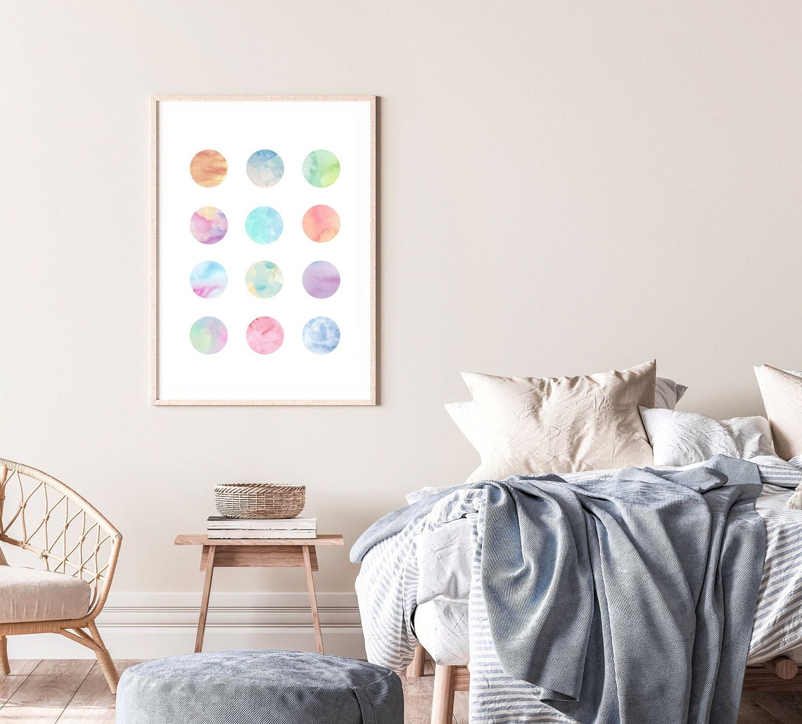 Pastel Watercolor Circles Minimalist Geometric Abstract Poster - Image 5