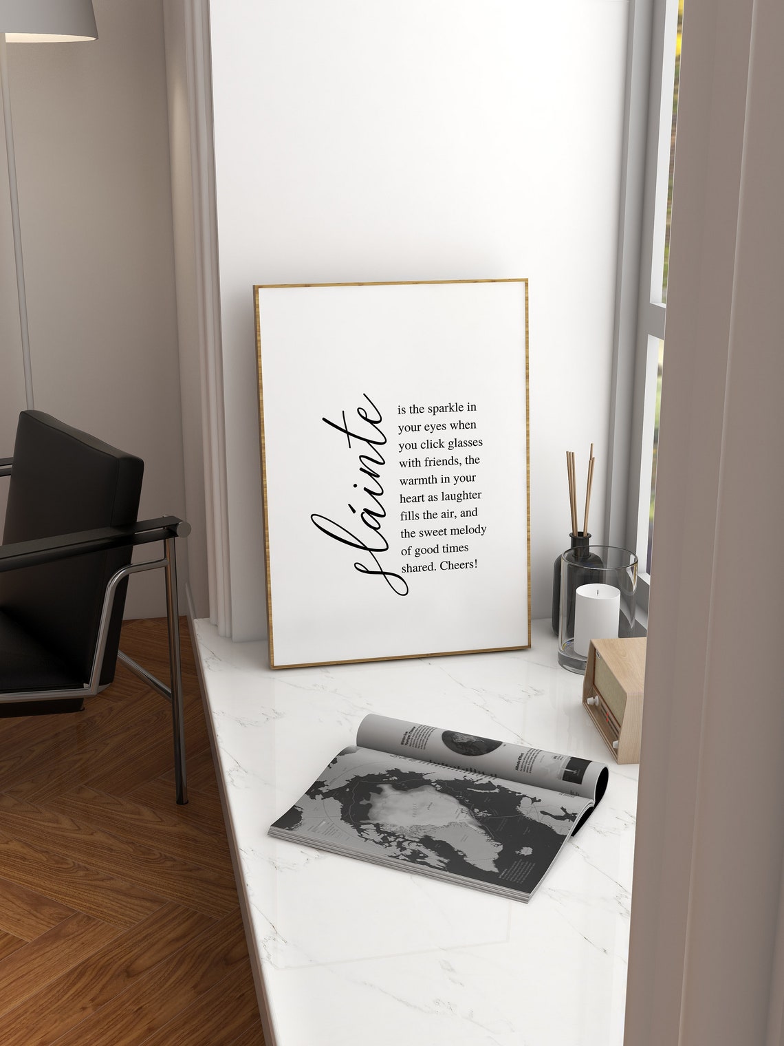 Slainte Cheers Definition Irish Toast Script Typography Poster - Image 2