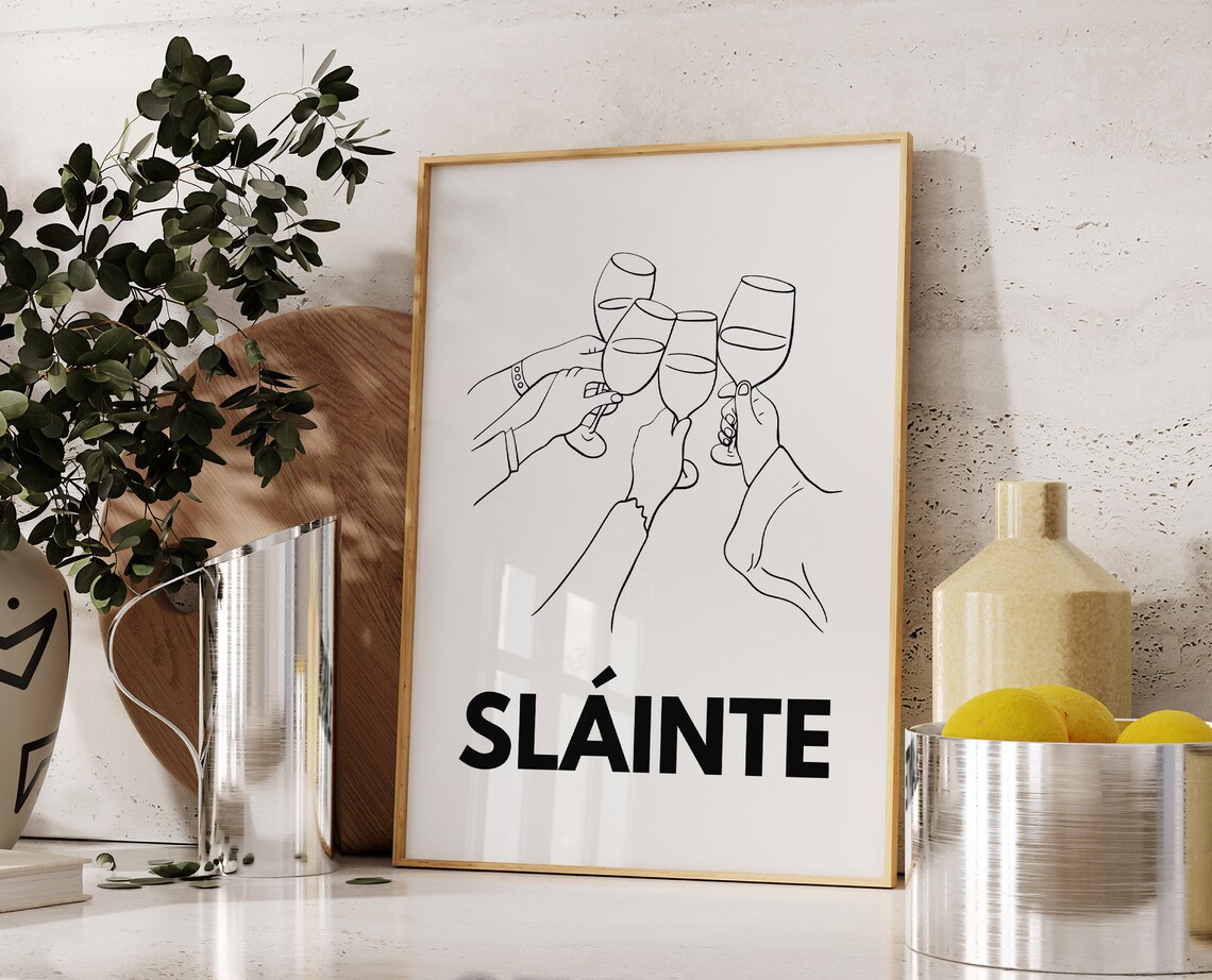 Slainte Irish Cheers Bar Decor, Irish Wall Art