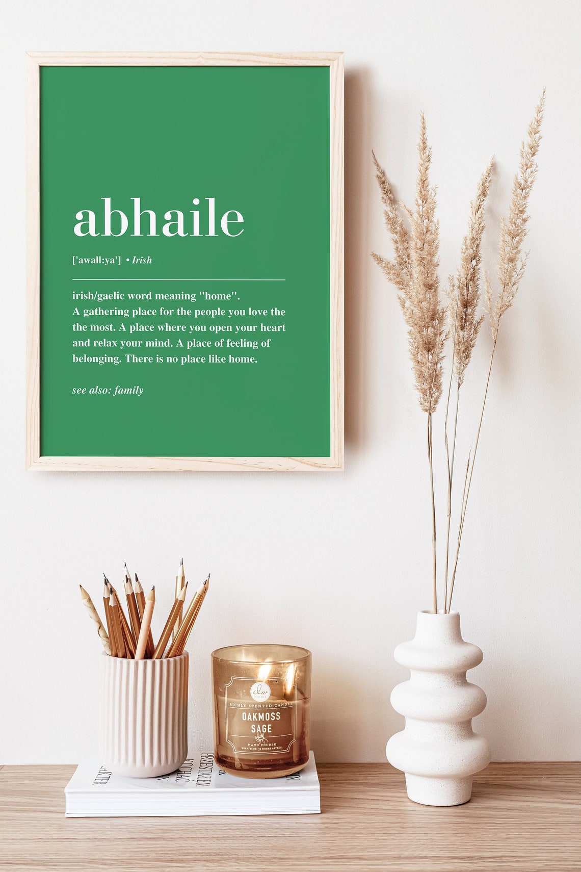 Abhaile Irish Gaelic Home Definition Green Home Decor Poster - Image 5