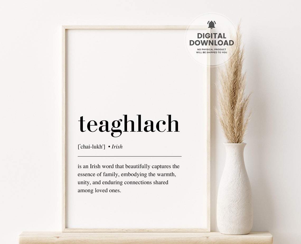 Teaghlach Irish Family Word Definition Warm Irish Gift Wall Art