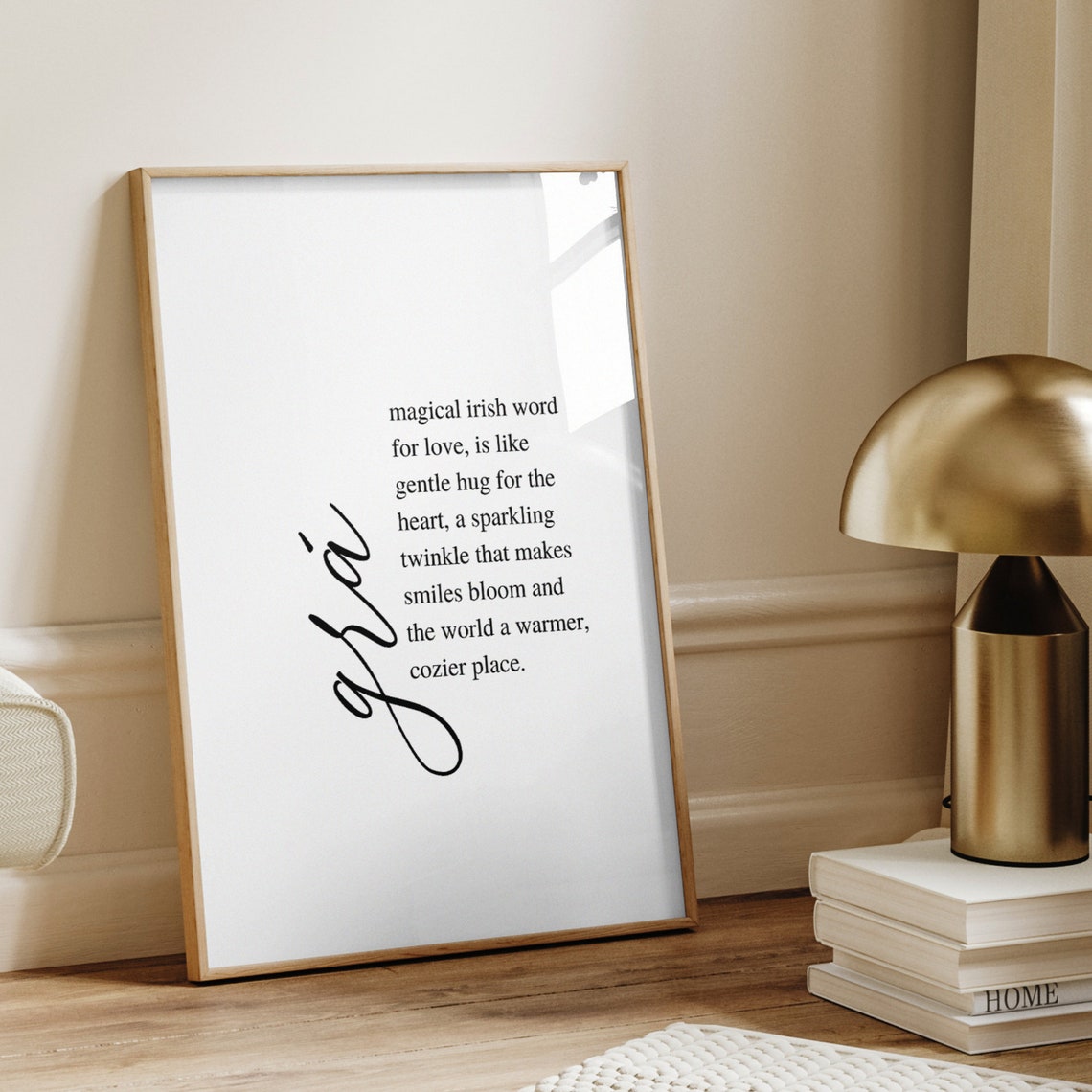 Gra Irish Word for Love Script Definition Romantic Typography Poster