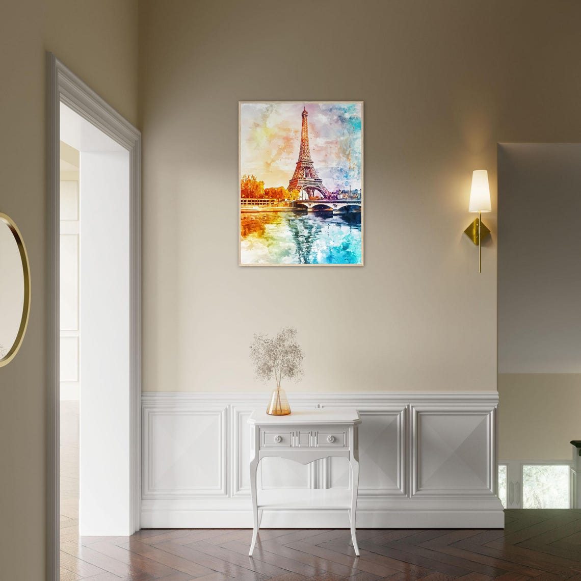 Eiffel Tower Paris Watercolor Painting Wall Art Print Paris Cityscape Art France Travel Poster Europe Wall Art Print Romantic Home Dcor - Image 2