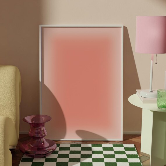 Peach Aura Gradient Cosmic Spiritual Minimalist Abstract Poster Design