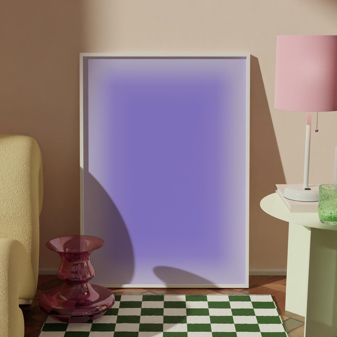Purple Aura Gradient Trendy Spiritual Minimalist Abstract Art Poster