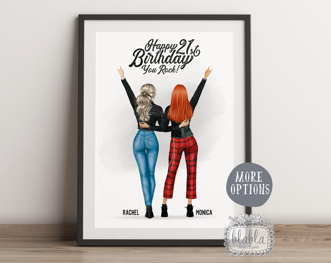 Rock Style Best Friends Happy 21st Birthday You Rock Party Poster