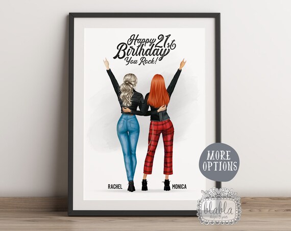 Rock Style Best Friends Happy 21st Birthday You Rock Party Poster