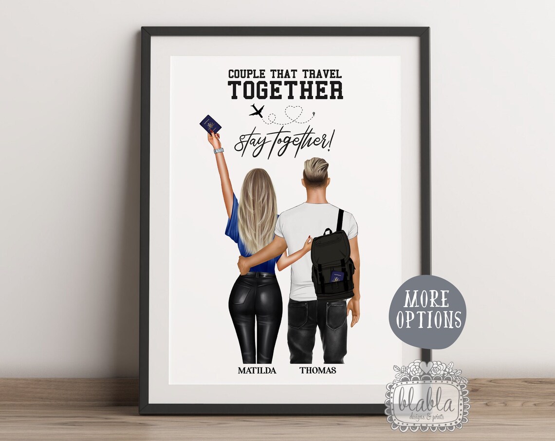 Couple That Travel Together Stay Together Personalised Print