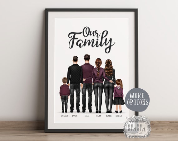 Custom Family Print Personalised Family Print Family Personalised Gift Mothers Day Gift Our Family Print