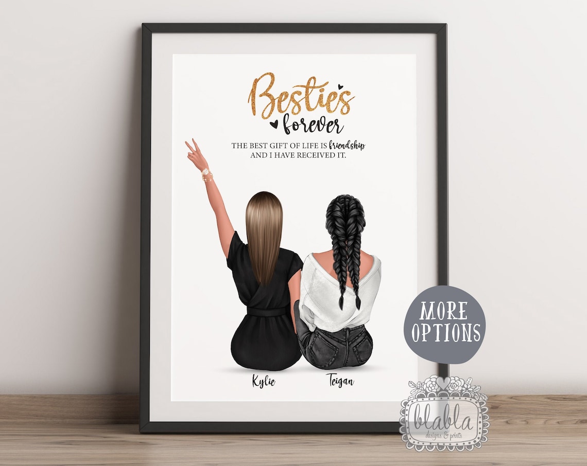 Besties Forever Friendship Quote Best Gift of Life Celebration Poster