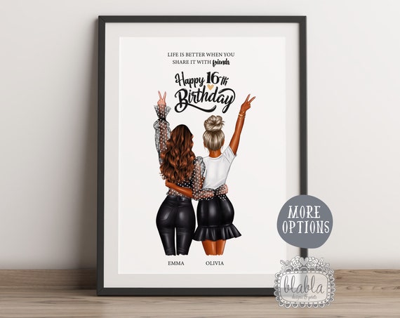 16th Birthday Gift Friend Gift Friend Birthday Gift Best Friend Gift Friend Gift Friend Wall Art Birthday Gift Personalised Gift