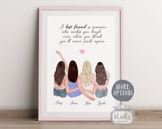 Friends Personalised Gift Best Friend Poster Best Friend Gift Friend Gift Friend Wall Art Birthday Gift Personalised Gift