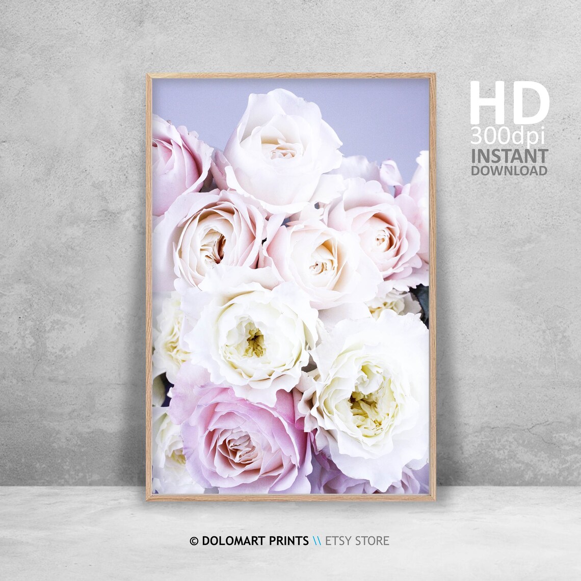 Pink Rose Peony Print Floral Art Modern Flower Wall Art Pink Roses Poster Peony Bedroom Decor Purple Roses Peonie Photography - Image 4