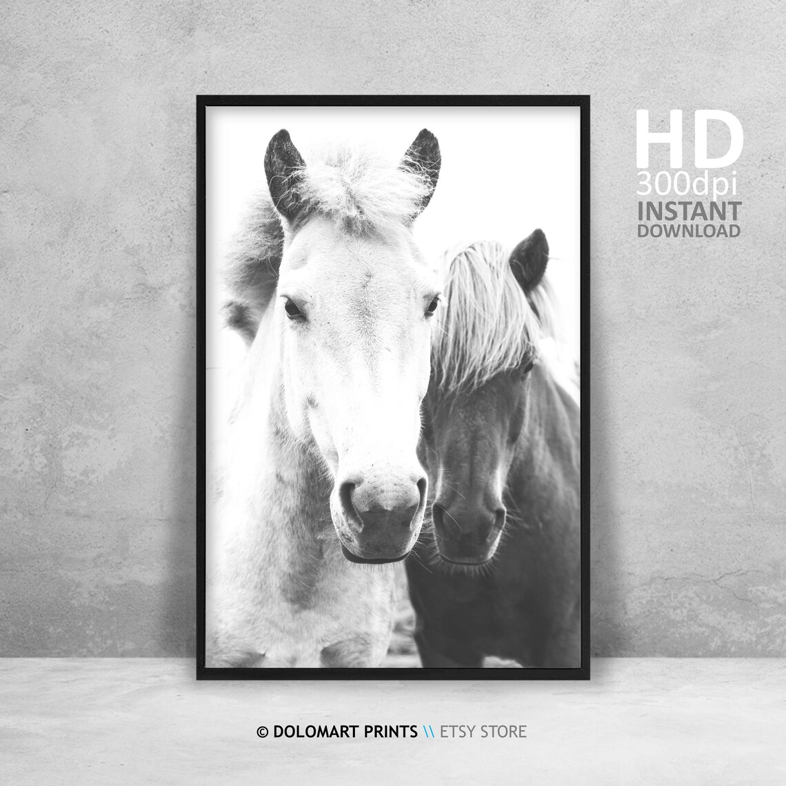 Horses Black and White Print, Scandinavian Art Print - Image 4