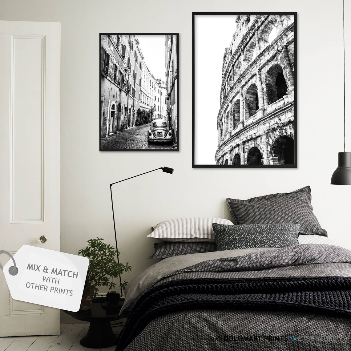 Rome Street Photography Print, Black and White Travel - Image 2