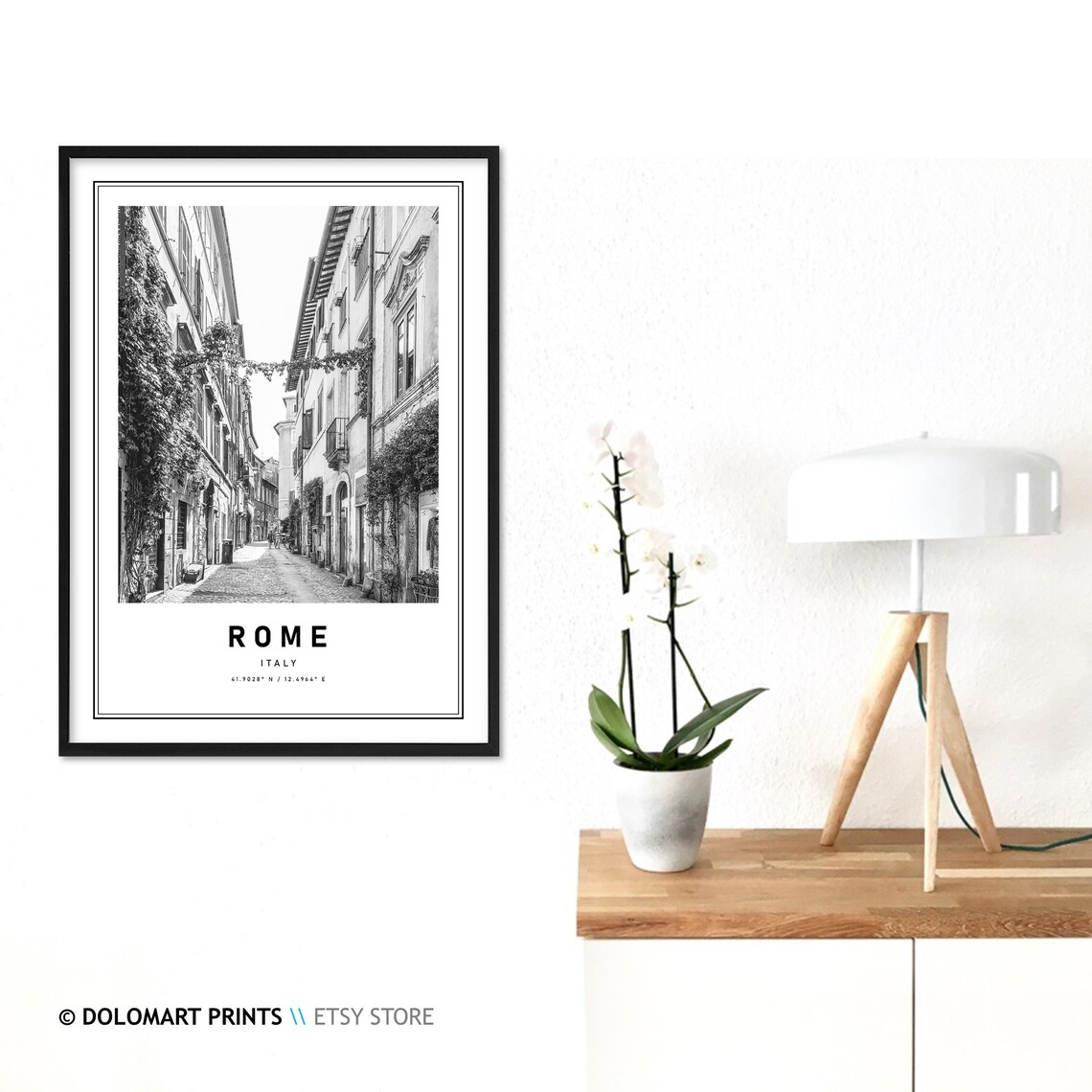 Rome Architecture Travel Poster, Black And White - Image 3