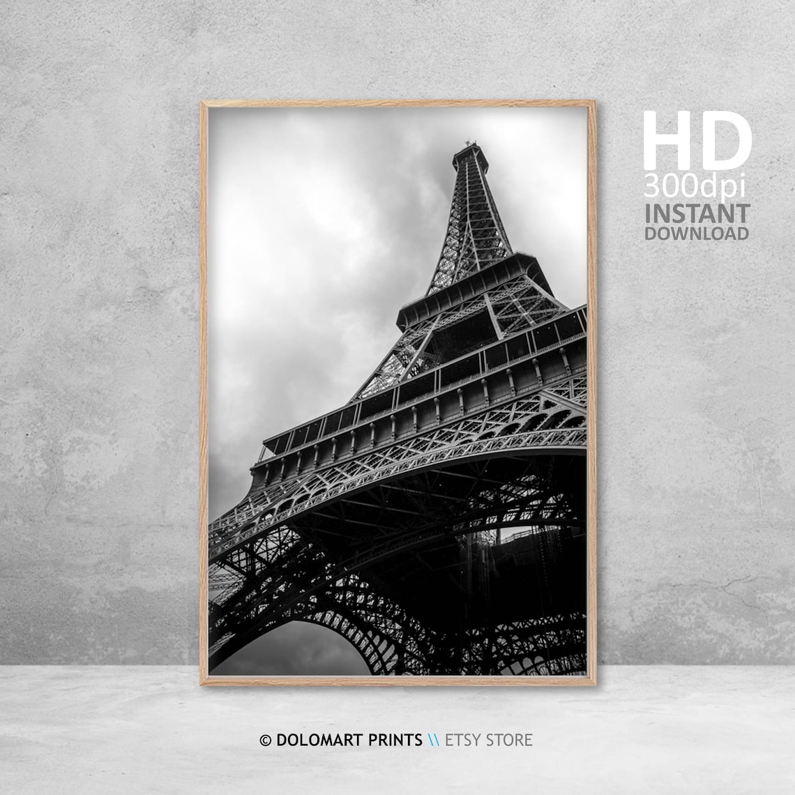 Eiffel Tower Black And White Paris Travel Poster - Image 4