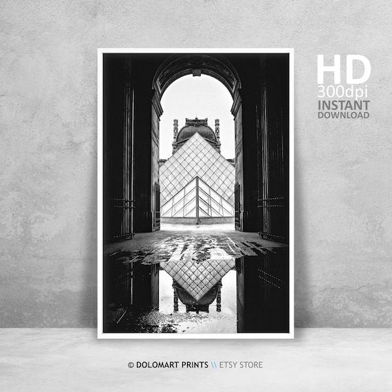 Paris Architecture Travel Poster, Black And White
