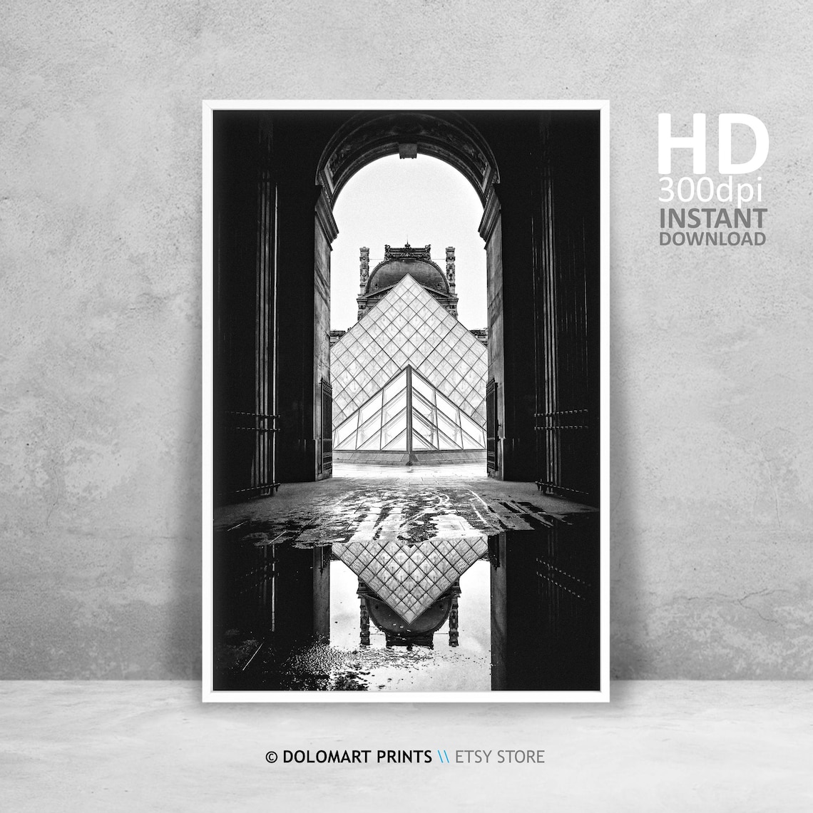 Paris Architecture Travel Poster, Black And White
