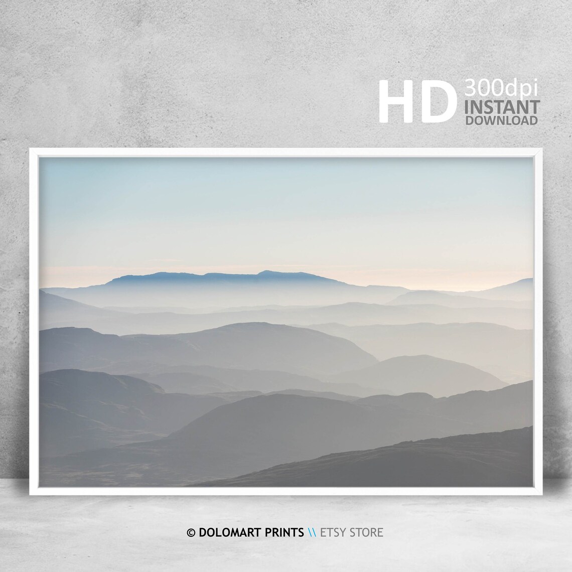 Abstract Mountain Landscape Art Print, Modern Decor