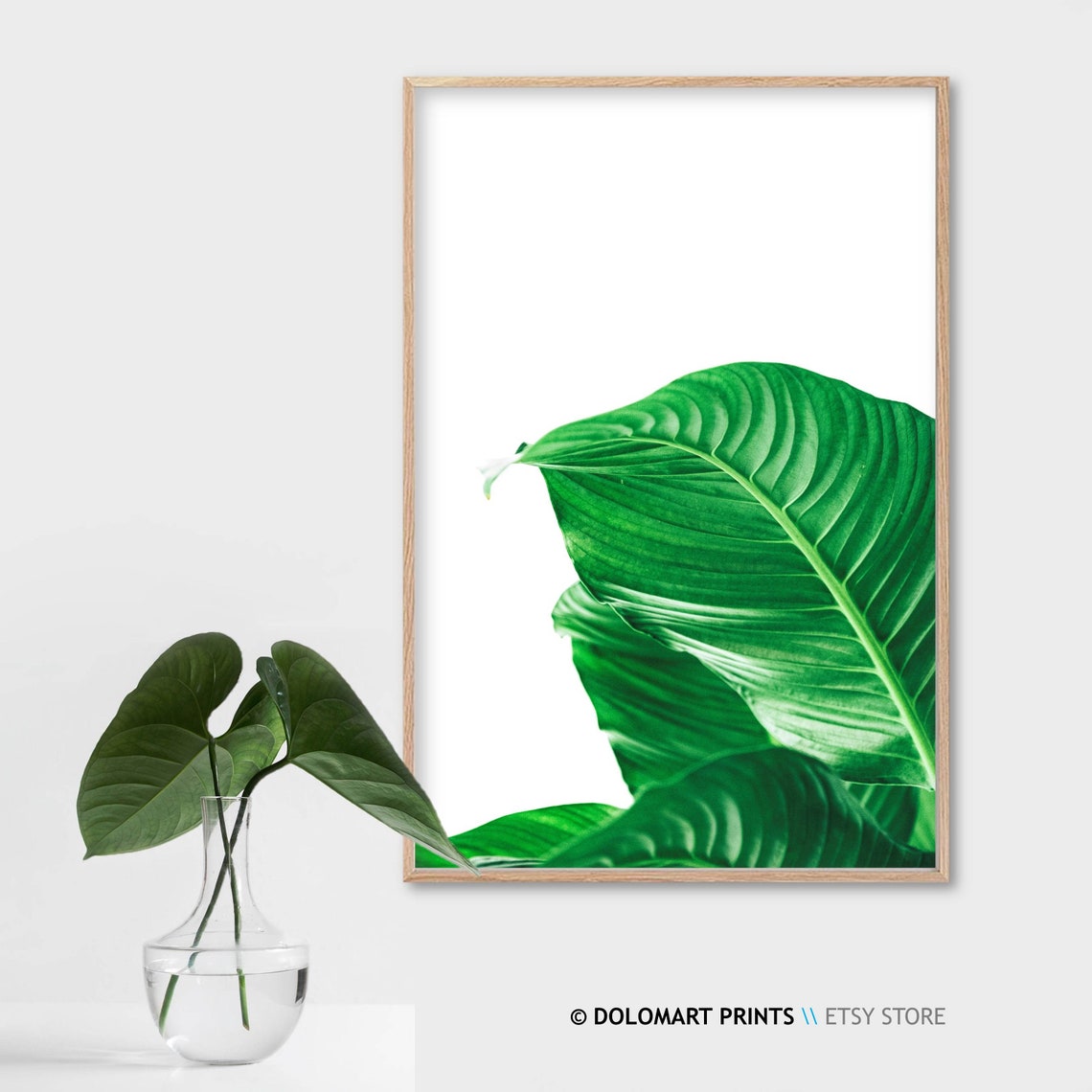 Green Tropical Leaves Close Up Fresh Botanical Photography Poster - Image 2