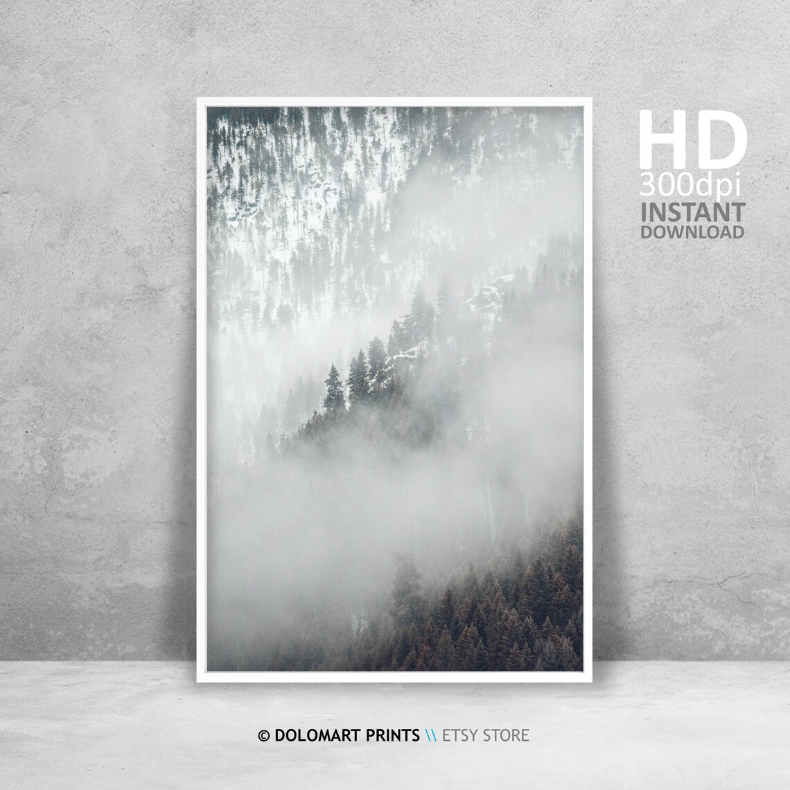 Black And White Minimal Forest Landscape Art Print