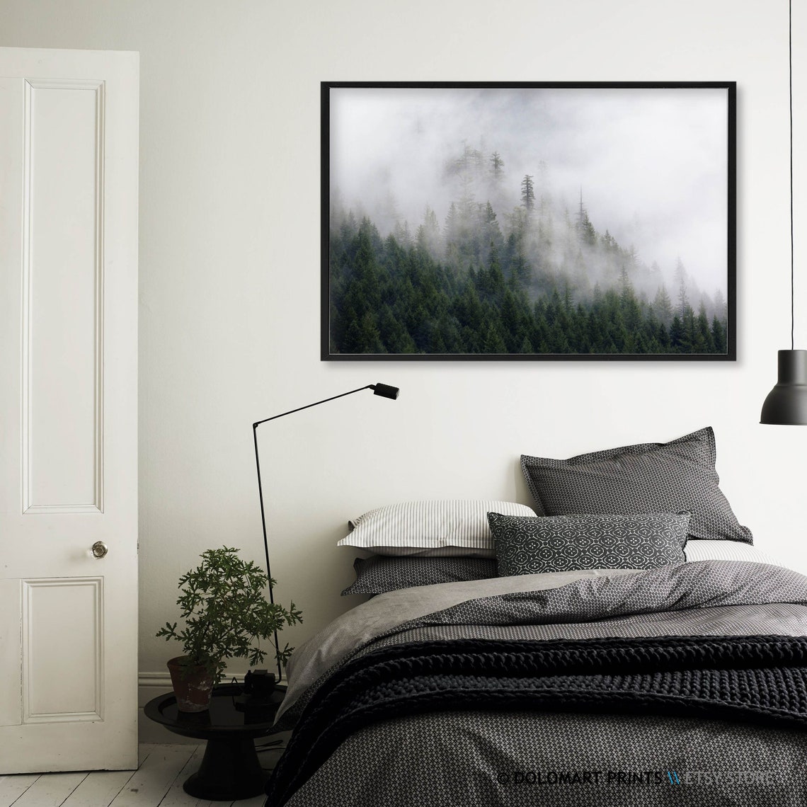 Misty Mountain Forest Fog Evergreen Trees Nature Landscape Poster - Image 3