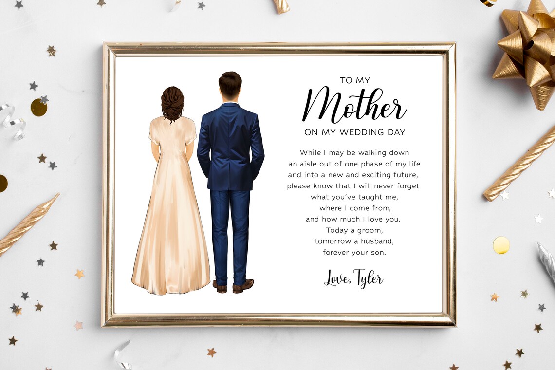 To My Mother On My Wedding Day Sentimental Groom Poem Poster - Image 2
