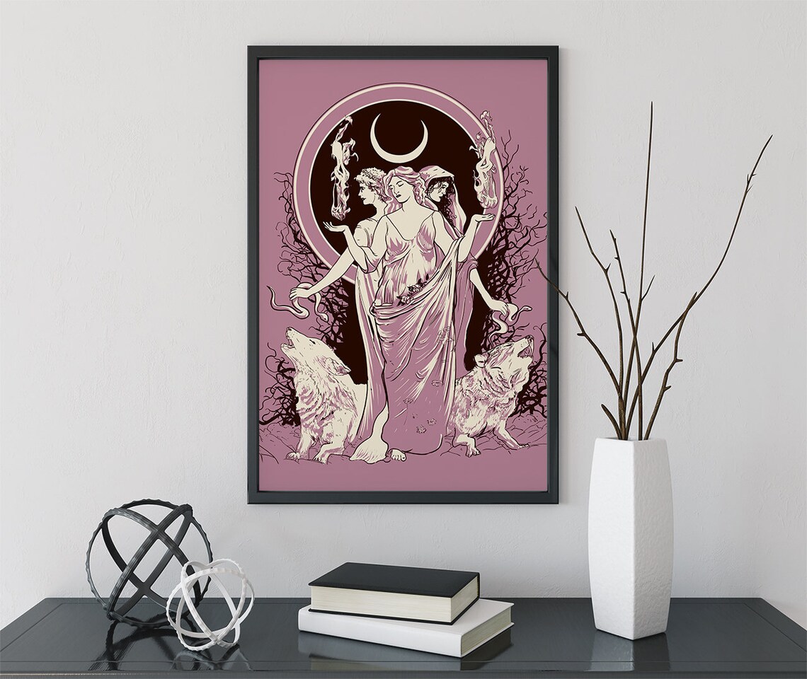 Moon Goddess Hecate Wiccan Wall Art Print - Image 2