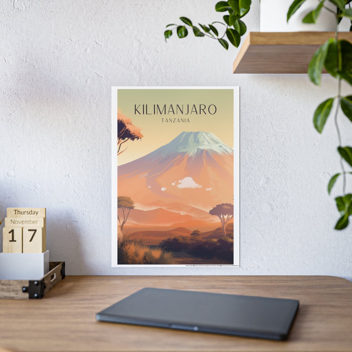 Kilimanjaro Art Deco Travel Poster, Tanzania - Image 6