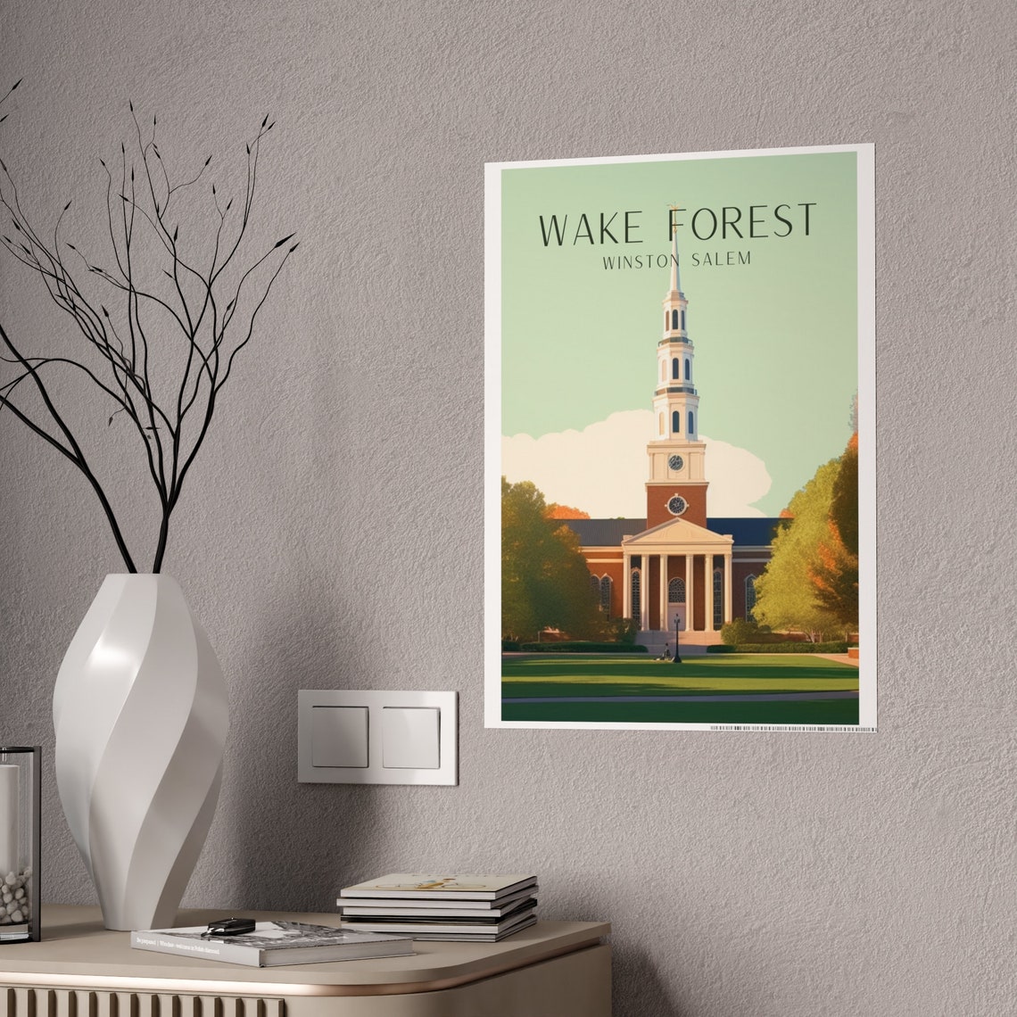 Wake Forest Art Deco Travel Poster - Image 5