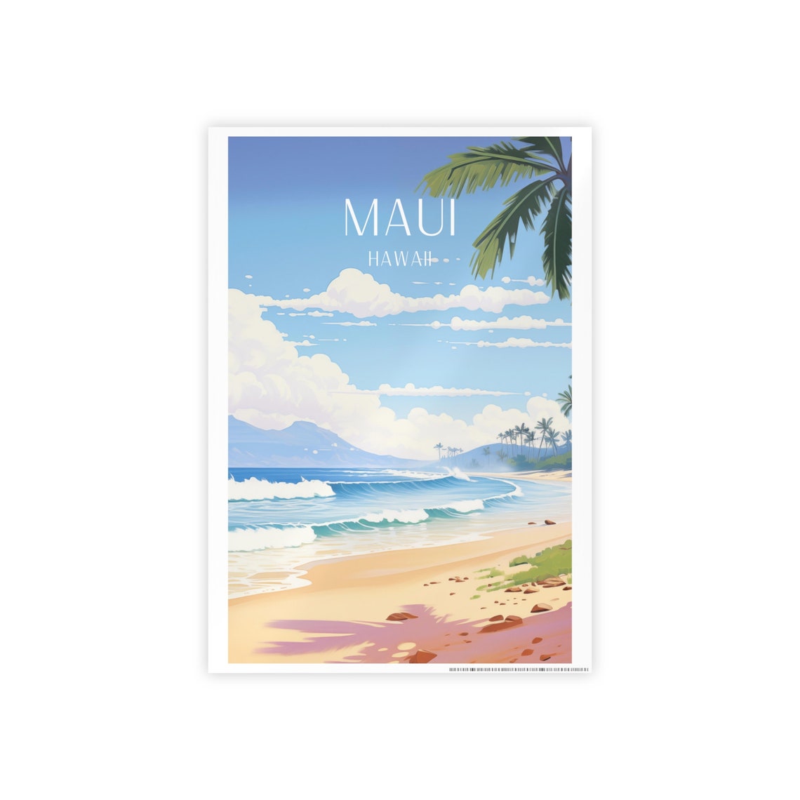 Maui Poster, Hawaii Beach Travel Poster