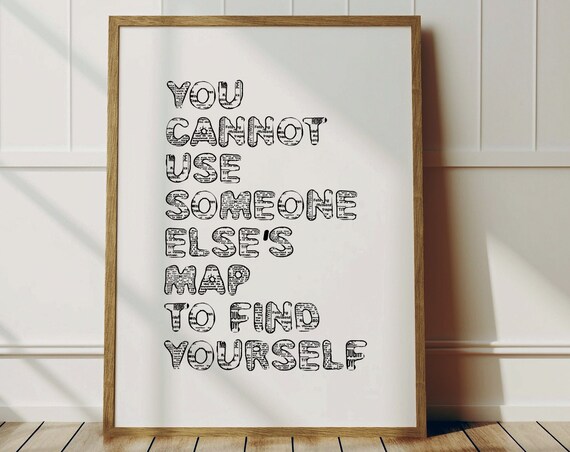 Motivational Quote Art Print Find Yourself Trendy Wall Decor